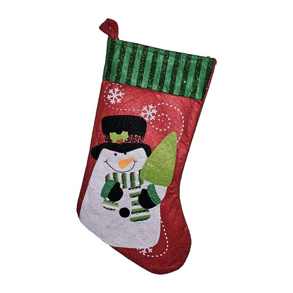Frosty The Snowman Handmade Felt Christmas Stocking Holiday Decor Never Used - Picture 1 of 5